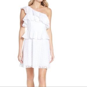 NWT Lilly Pulitzer White Oval Flower Petal Dress off the shoulder